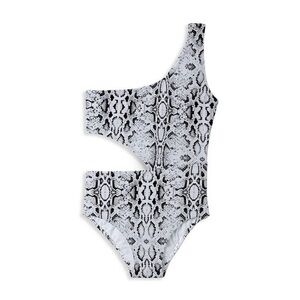 Stella Cove One-Shoulder Snakeskin Kids One Piece Swimsuit Size 14